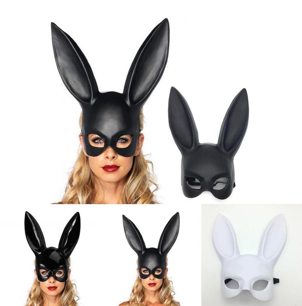 Black Rabbit Mask For Adults With Pvc Material Perfect For Halloween Cosplay And Costume Parties