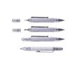 TROIKA Construction Lilput, Multifunction ballpoint pen, Noir, Argent, Titane, Hexagonal, 1 mm, Moyen