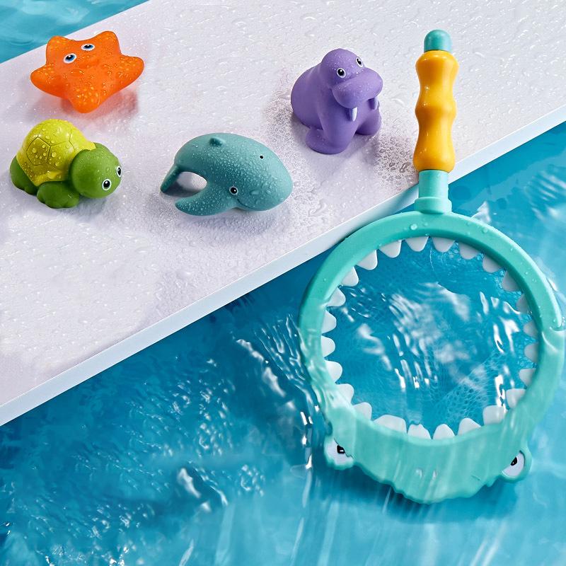 Fishing Toys Network Bag Pick Up Octopu Starfish Change Color Kid Toy Swimming Summer Play Water Bath Doll Water Spray Bath Toys
