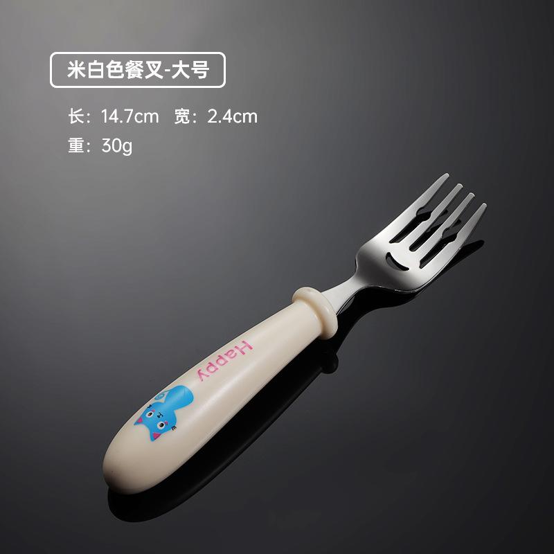 304 stainless steel children's fork and spoon portable tableware blue cat cute baby pattern small gift western food
