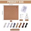 Wood Wooden Macrame Board 11X11 Inch With 40 Meter Cotton Cord, 10Pcs Keychains, Pins Set For Braiding Weaving Supplies Kit