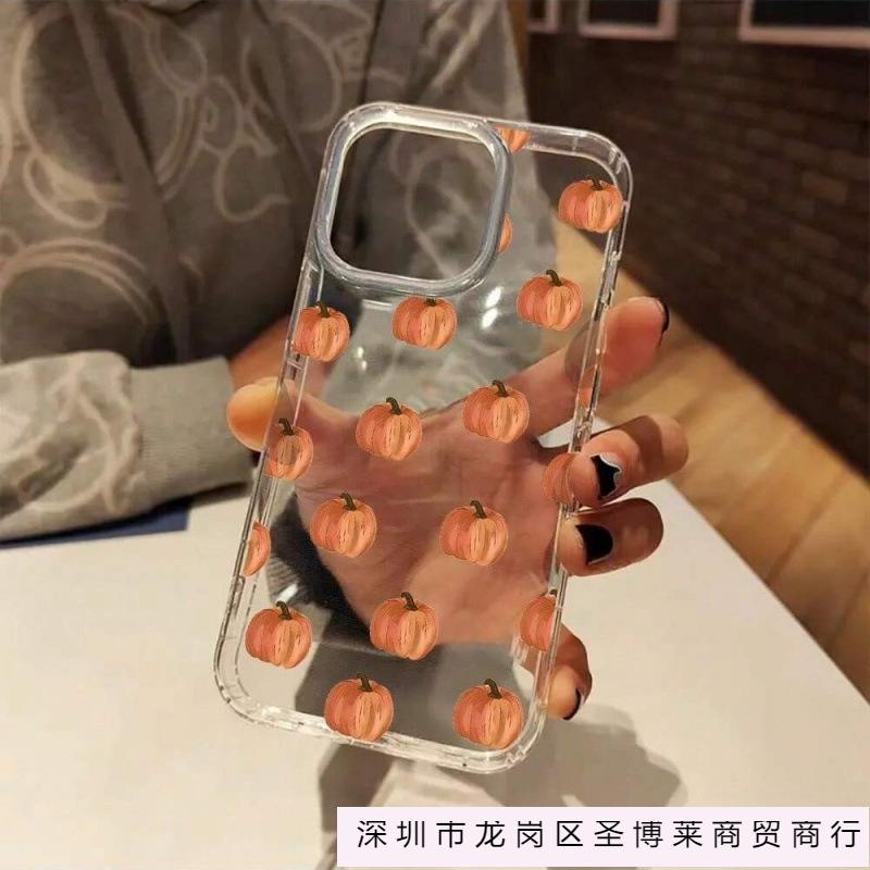 Full screen small pumpkin is suitable for Apple 16pro mobile phone case 15pro transparent 1413 airbag 12 trend 11 explosion