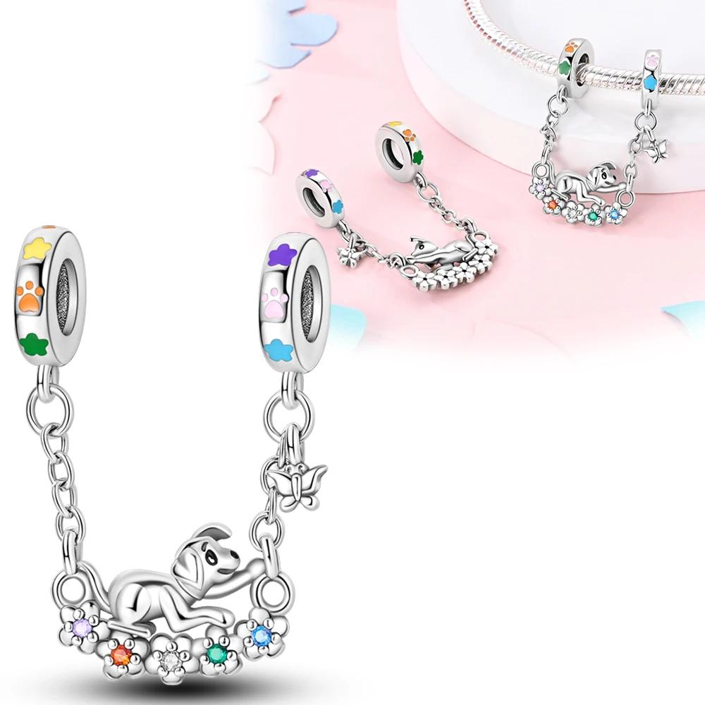 New Real Copper Cute Cat Couple Swing Pendant For DIY Style Original Design Arm Bracelet Women Jewellery Gifts