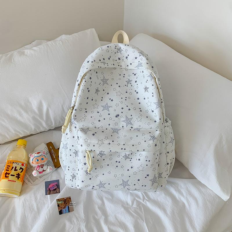 Schoolbag New College Student Backpack Women's Large Capacity Burden Reduction Student School Bag Lightweight Fashion Star Going Casual Backpack