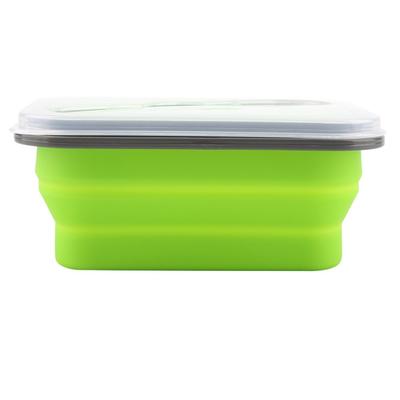 Silicone Folding Food Container 600ml Collapsible Food Containe Collapsible Lunch Box  For Camping