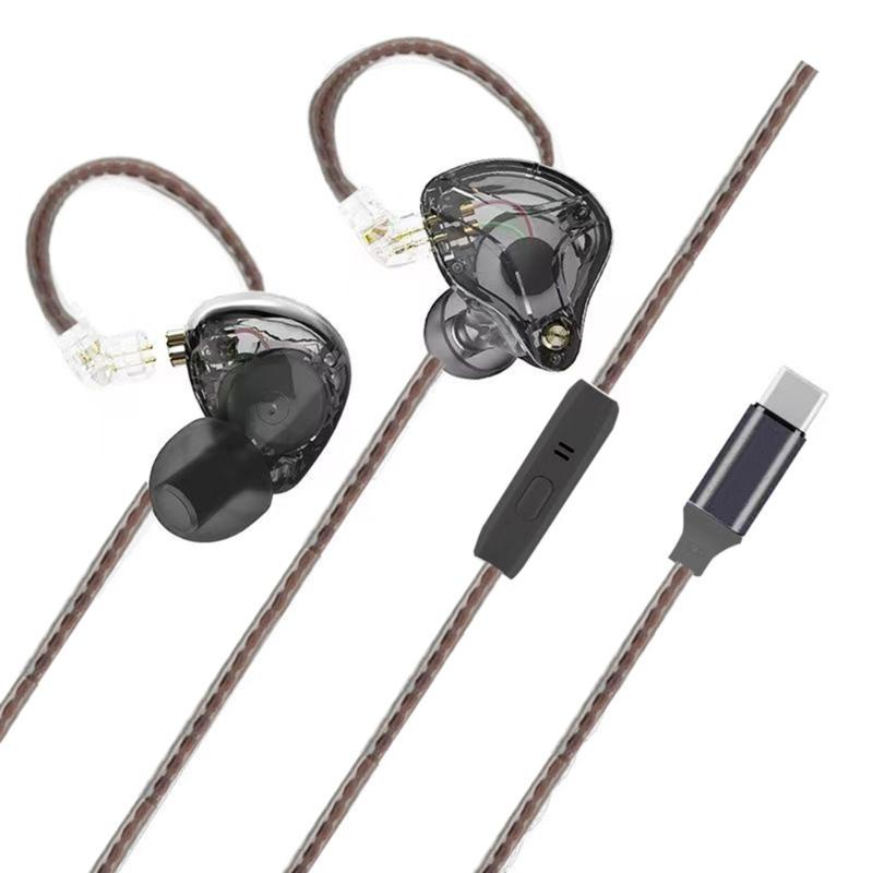Multifunction Cord Earbuds 3.5mm/Type C In-Ear Headphones Cord with Dynamic Clear Sound Ergonomic Earpieces for Gaming