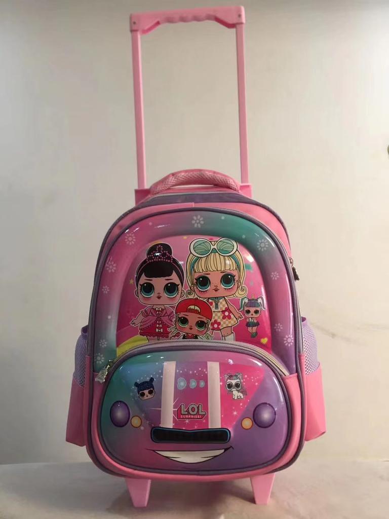 16-Inch Round Rod Schoolbag, Student Tie Rod Schoolbag, Boys And Girls, Children'S Dual-Purpose Backpack, Backpack 3-6 Level Burden Reduction