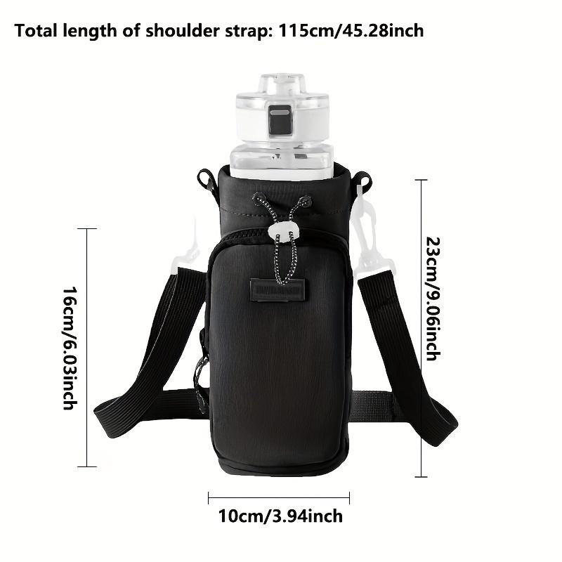 Insulated Water Bottle Holder Bag - Durable Outdoor Design, Adjustable Shoulder Straps and Spacious Zipper Pocket, Perfect for Travel, Hiking