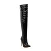Fashion Red White Thigh High Boots Women Sexy High Heels Over-the-knee Boot Female Sexy Pointed Toe Winter Fetish Dance Shoes Big Size