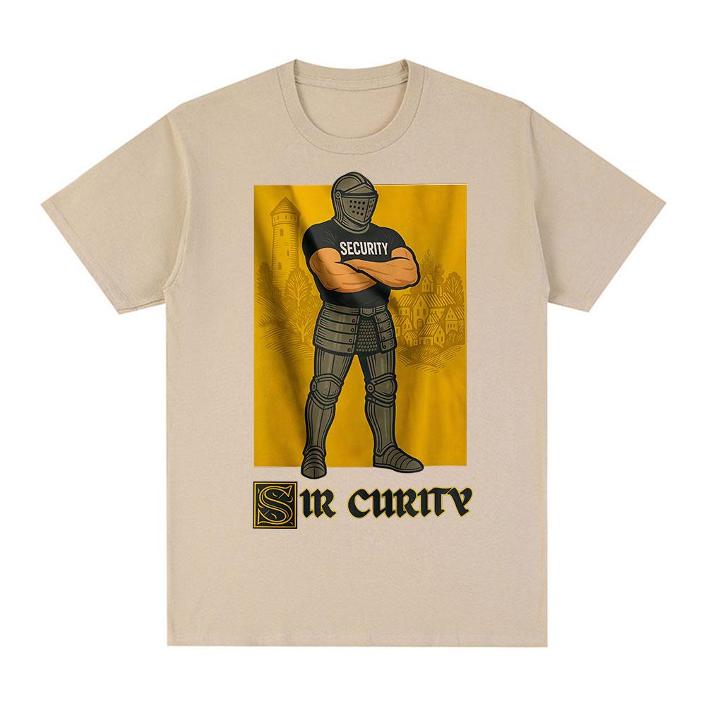 Sir Curity Funny Knight Meme Graphic T-shirts Unisex's Women Clothing Cotton Casual Oversized Short Sleeves T Shirts Streetwear