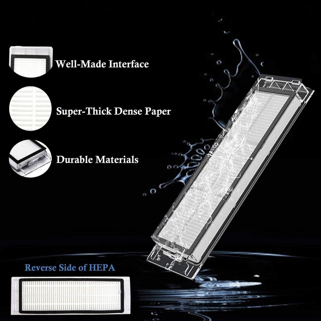 17Pcs Replacement Kit for Roborock S60/S51/S50 Vacuum Cleaner Main Brush Side Brush Mop Cloth Water Tank Filter Set