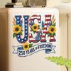 250th Anniversary USA Independence Day Sunflower Stars & Stripes Window Stickers