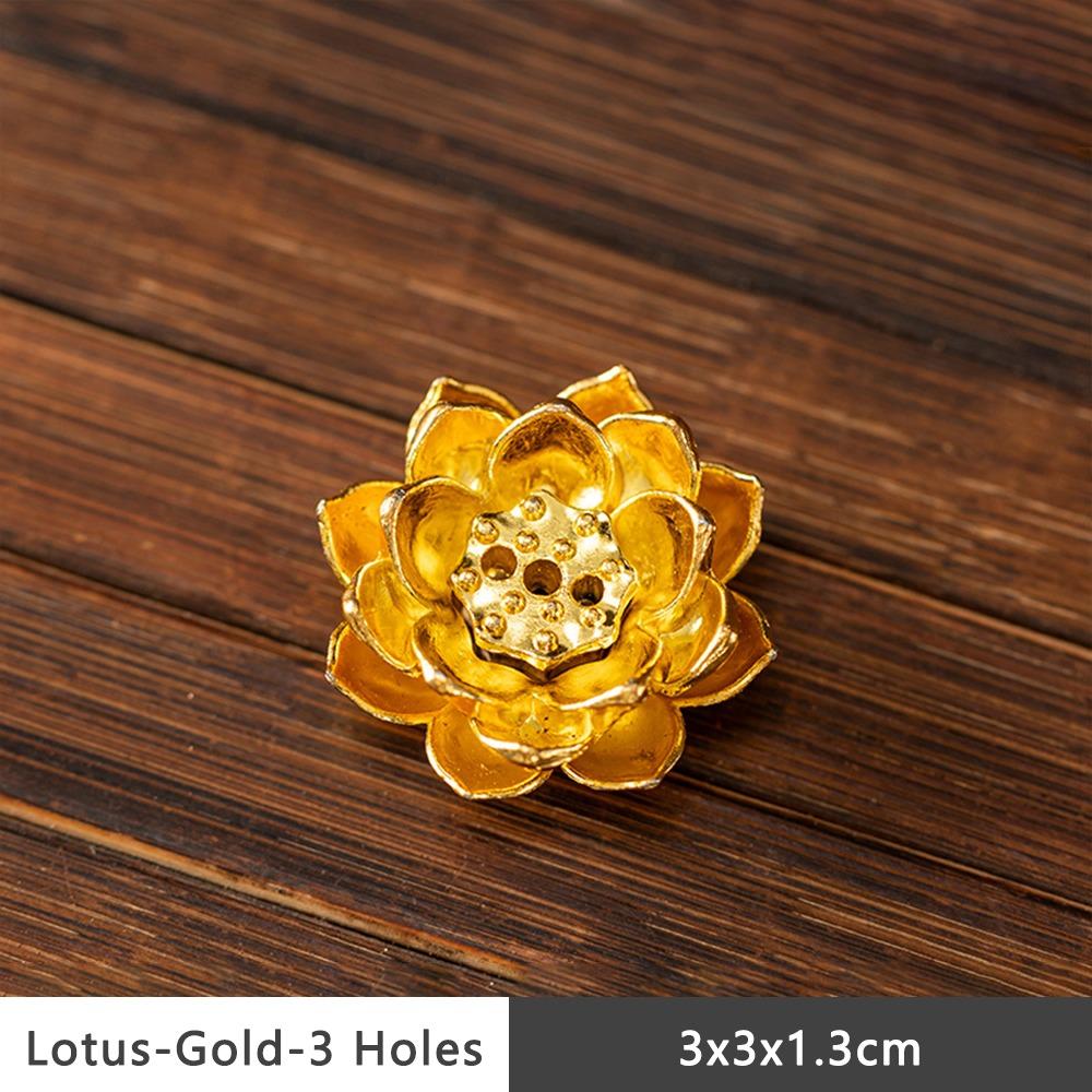 High Quality Alloy Incense Holder Lotus Shape Decorative Lotus Censer Multi-Hole Incense Burner Temples Home Office