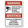 Durable Iron Safety Sign UV Wall Warning Sign with English and Spanish Text Suitable for Monitoring and Prohibiting Unauthori