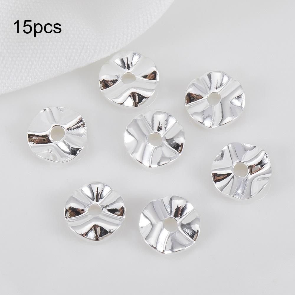 10/15/20/50/100pcs 18K Gold Plated Wave Flower Bead Caps Bracelet Necklace Crafts Round Bead Cap DIY Jewelry Making Accessories