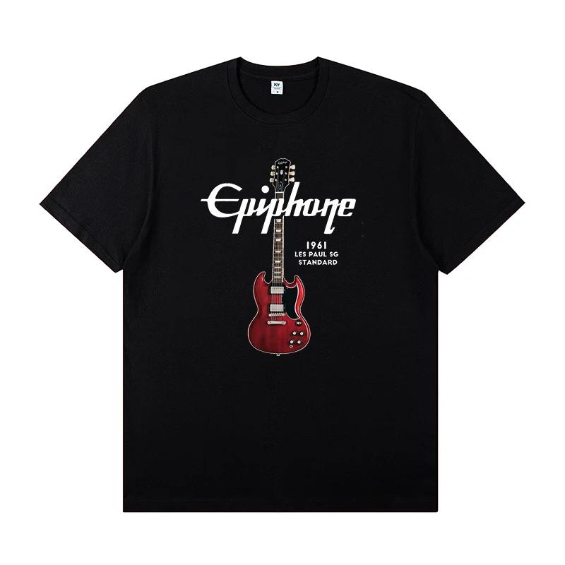 Epiphone Epiphone Гитарная Периферия Футболка с Коротким Рукавом Рок-Группа Музыкальный Фестиваль Одежда для Репетиций и Выступлений S
