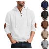 Men's Casual Loose Fit Hooded Sweatshirt with Pattern and Elbow Long Sleeve Athletic Pullover