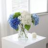Blue Artificial Hydrangea Flowers Real Touch Green Artificial Hydrangea Branches Decoration Wedding Bouquet Flower Arrangement
