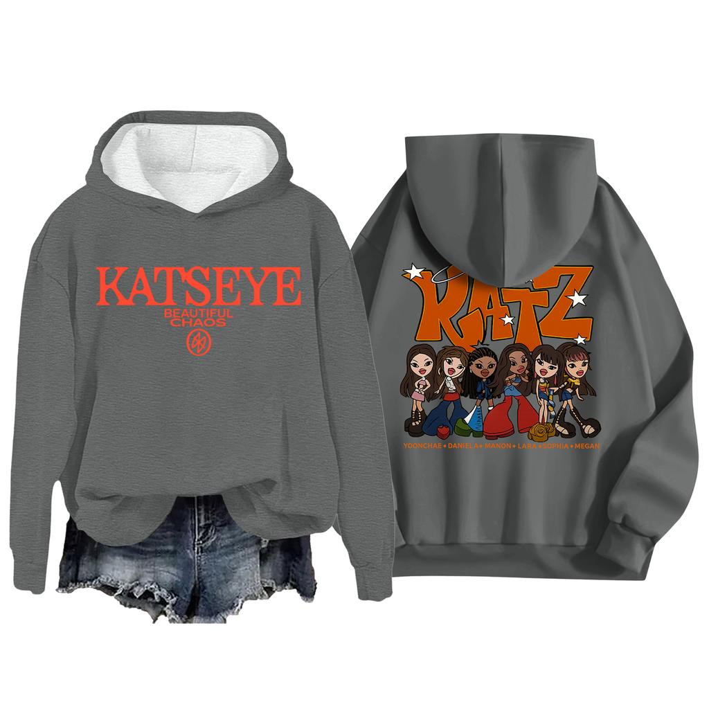 Women's Fashion Casual Long Sleeve Loose Printed Pullover Sports Long Sleeve Hooded Sweatshirt