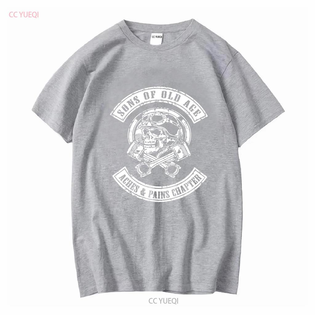 Sons Of Old Age Aches And Pains Chapter on back T Shirt long or short sleeves vintage Washed Stylish graphic