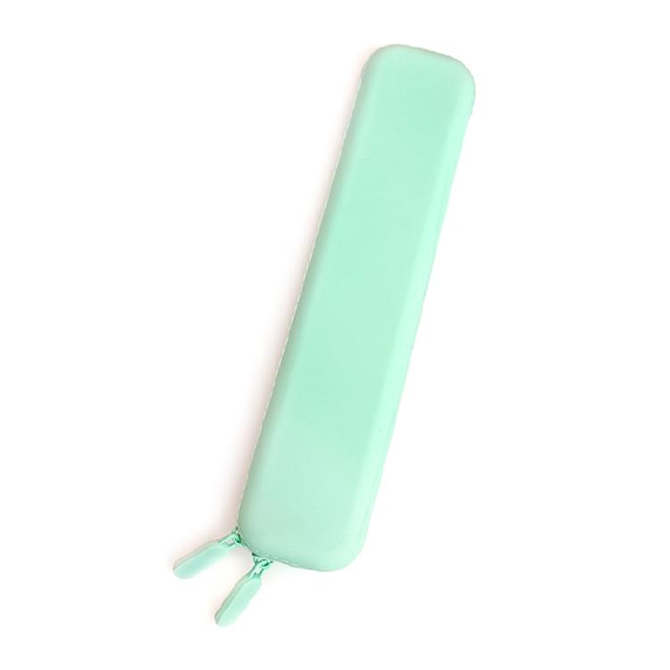 

Silicone Pencil Case Stationery Bag Large Capacity Pen Pouch Pencil Organiser Solid Color Pen Bag for School светло-зеленый