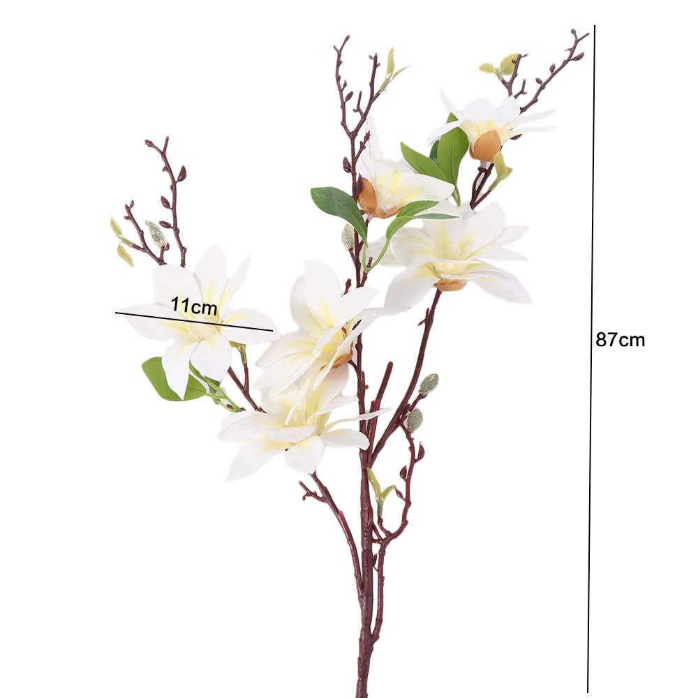 Real Touch Artificial Magnolia Branches Floral Art Fake Flower Living Room Desktop