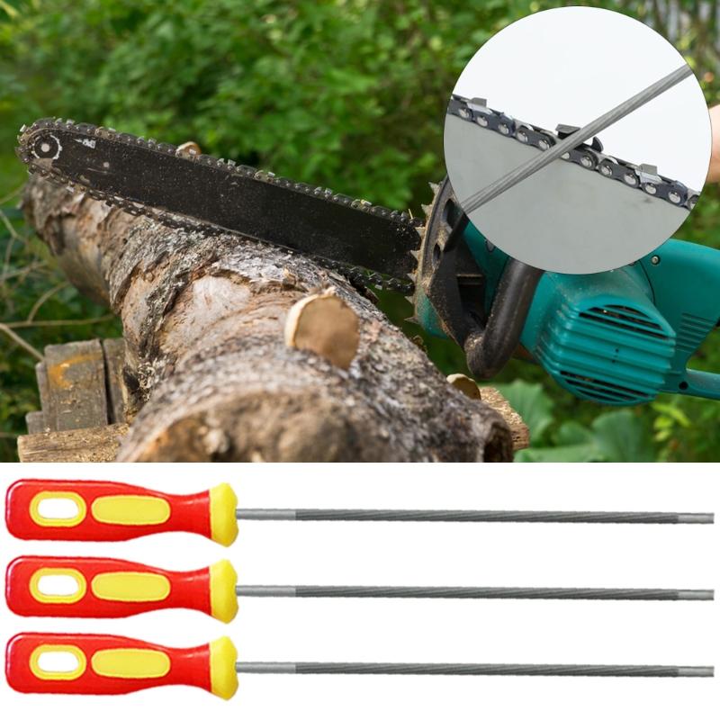 3 Pcs/Set Round High Carbon Steel Sharpening Chainsaw Saw Chain Files Sharpener for Woodwork Chainsaw File 4/4.8/5.5mm