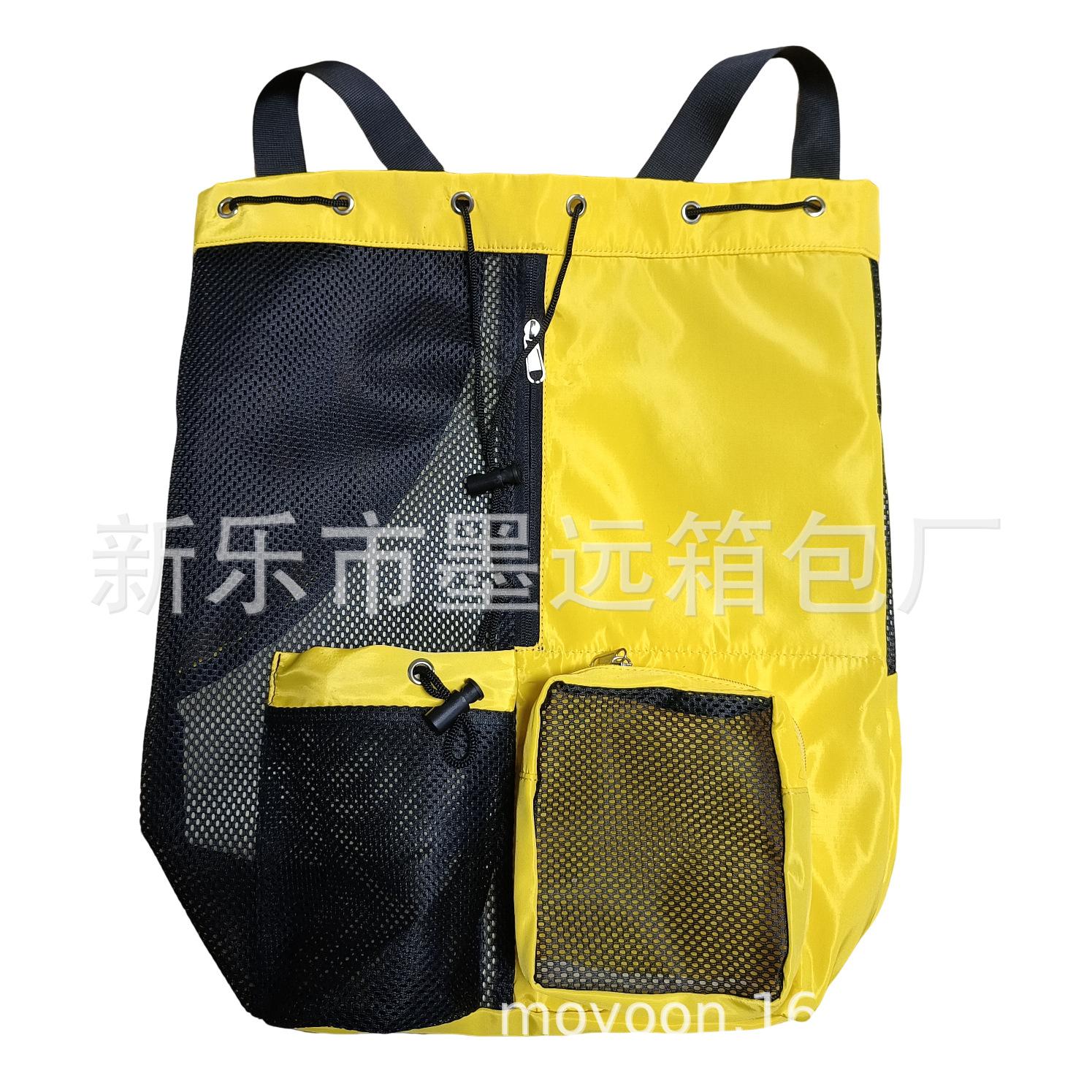 

Swimming bag mesh drawstring backpack beach fitness and exercise storage bag