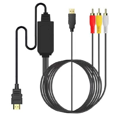 3RCA To Hdmis Adapters 1080P Resolution Converter Supporting NTSC Format for Home Theater Devices Gaming Consoles