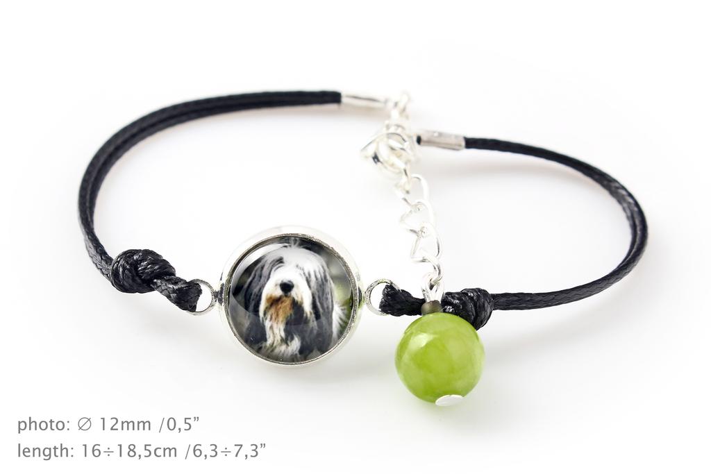 Bearded Collie, Highland Collie, Mountain Collie - bracelet with your photo handmade, unique jewelry from the Art-Dog brand