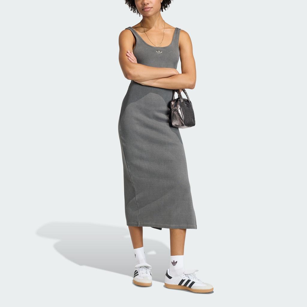 Adidas Originals Rib Tank U-Neck Sports Casual Wash Slim Daily Cami Dress Women dresses KE3163