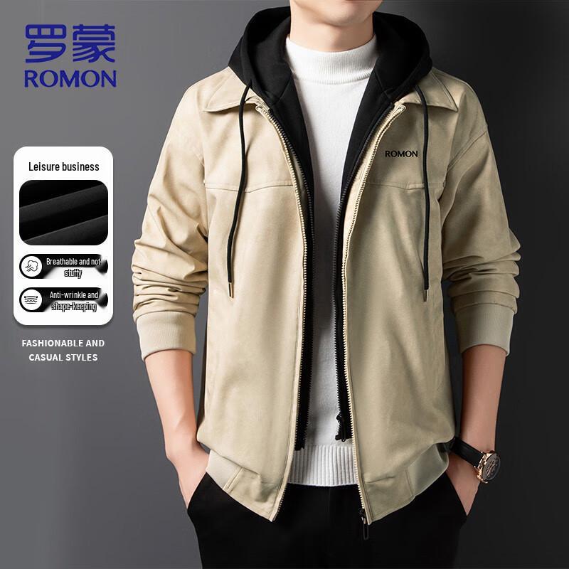 ROMON Men s Hooded Business Casual Jacket 3XL