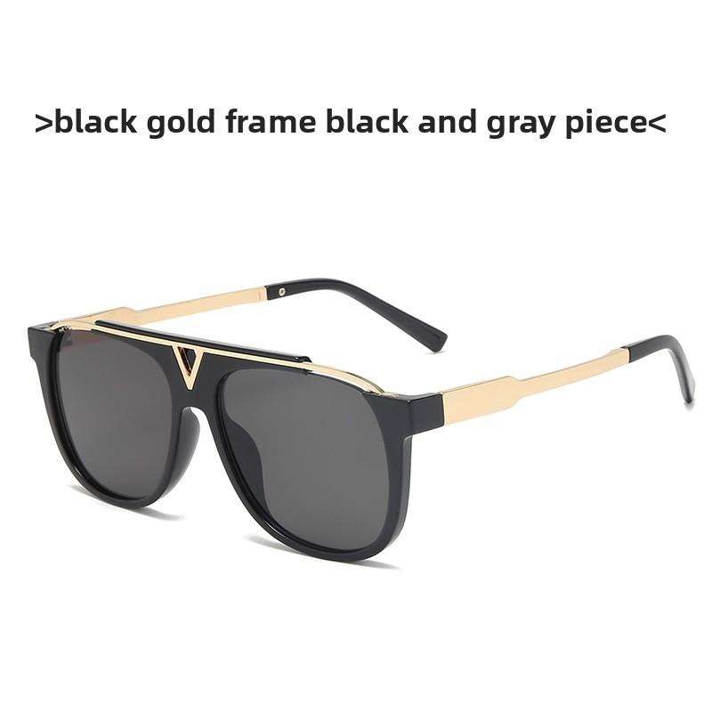 Large Frame V Design Sunglasses With Uv400 For Beach Trips And Outdoor Sports