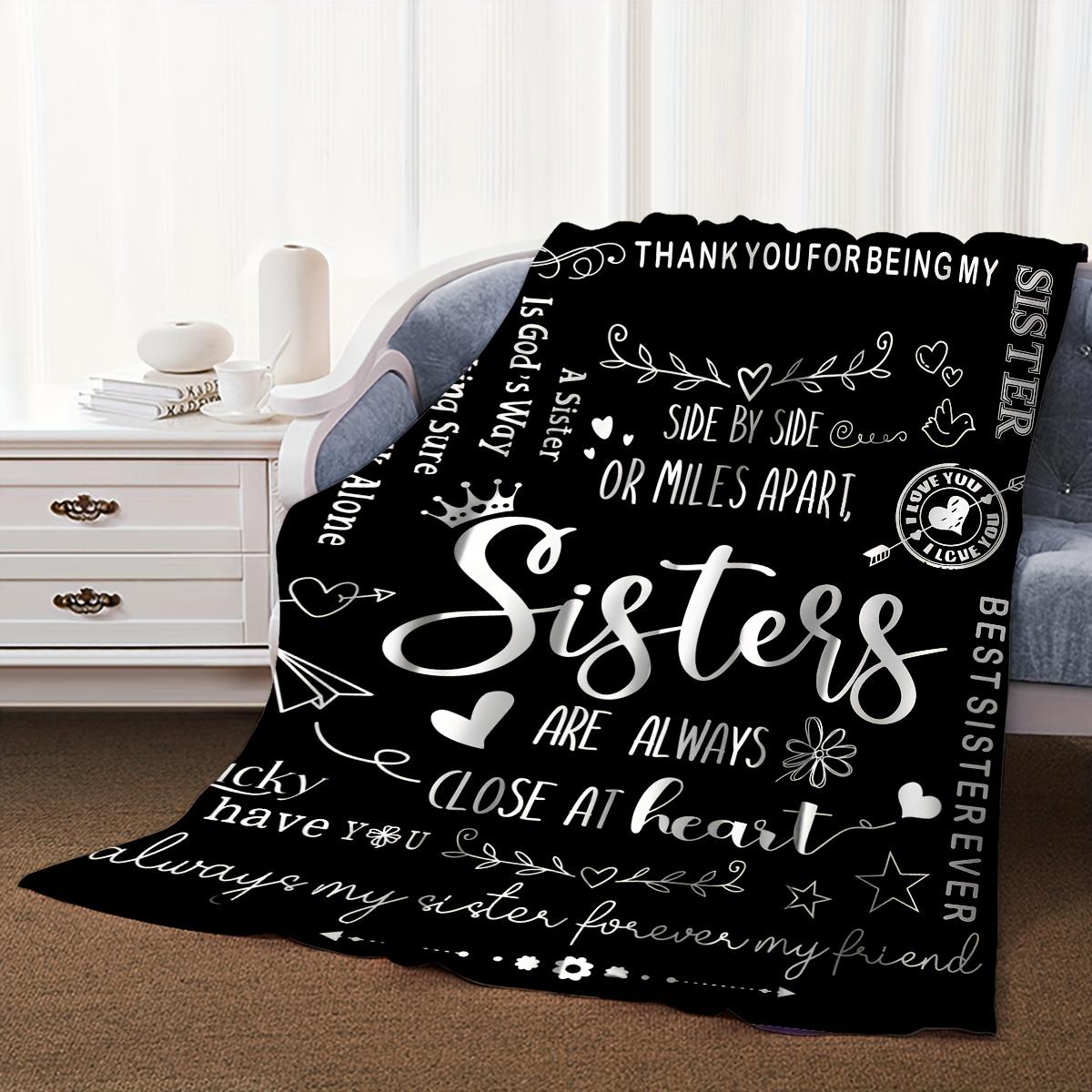 

1pc Black Blanket birthday Gift for Sister Smooth Flannel Blanket for Home Living Room Bedroom Decor a New Year Christmas Gift 75cmx90cm