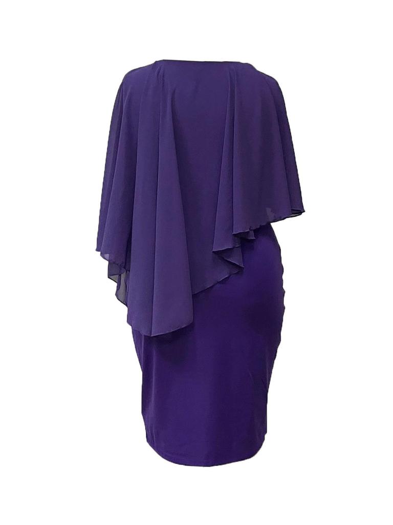 2025 Spring/Summer Women's Solid Sleeveless Chiffon Shawl Wrap Dress