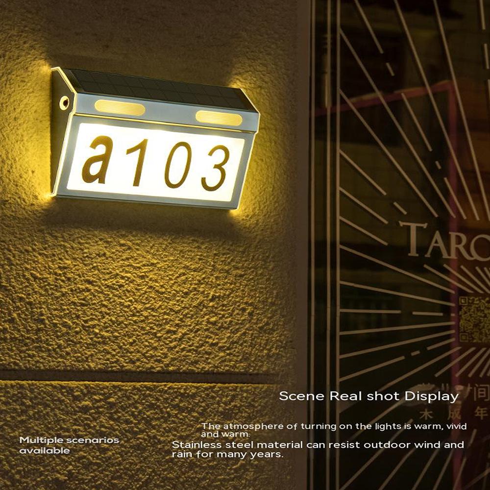 

DS-HNL Solar Door Sign Lamp Outdoor Wiring Free LED Lights IP65 Waterproof Garden Lamp A