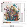 5D DIY Full Round Drill Diamond Painting Colorful House Abstract Series Decor