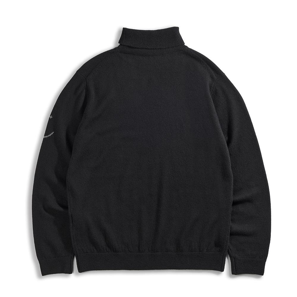 Geonjiulleunseu Super Fine Merino Wool Turtleneck Knit - Black