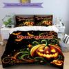 3-częściowy spersonalizowany zestaw pościeli na Halloween z dynią, zadrukowany zestaw pościeli, zapięcie na kołdrę, zawiera 1 poszewkę na kołdrę i 2 poszewki na poduszki, do łóżka na wszystkie pory roku