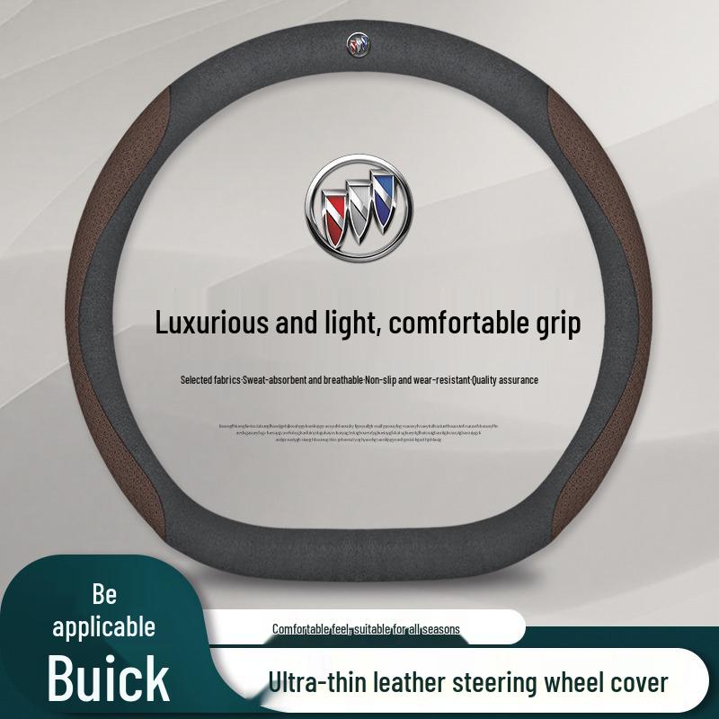 Buick Steering Wheel Cover - Genuine Leather for Envision, Regal, LaCrosse, Verano, GL6, Encore