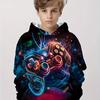 Abbigliamento per bambini Ragazzi Felpe con cappuccio Manica lunga Stampa 3D Gamepad Bambini Primavera Autunno Vestiti Casual All'aperto Elegante Ragazzo Ragazza Vestiti Top