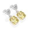 100 % Argento Sterling 925 Cuore Pietra Preziosa Moissanite Creato Oro Bianco Orecchini Pendenti Pendenti Gioielleria Fine