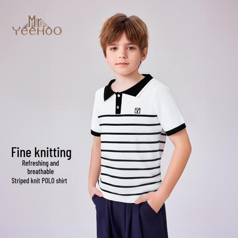 YEEHOO Boys Casual Striped Polo Shirt 165