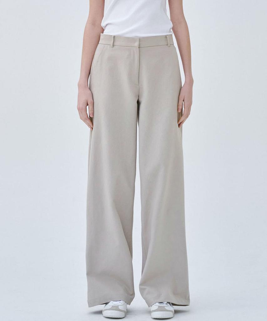 MALOUPE 2171 Stretch Lightweight Wide Pants (Beige)