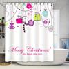 Tu Charming Christmas Shower Curtain Festive Holiday Bathroom Decor Merry Xmas Pattern Waterproof Fabric Home Decoration Backdro