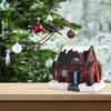 Luminous Christmas Glowing Small House Resin House Ornament LED Light Snow House  Party Favors