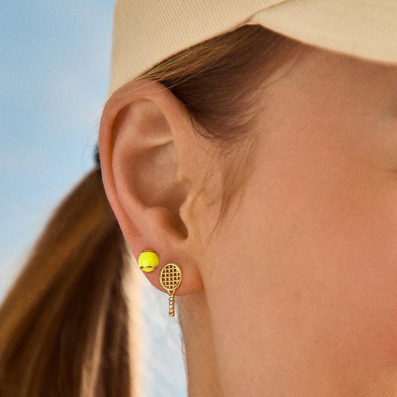 Creative Sports Series Design Stud Earrings For Women Small Cute AsymetricTennis Racket Basketball Golf Earring Fashion Jewelry