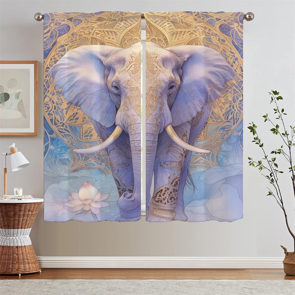 

Как Лотосовый пруд Сердце Инди Бодхи Шторы Щупальца Кухонные Шторы 2 Части Оконные Прозрачные Шторы Гостиная Разделение Кудри W50xH70cmx2pcs-CL