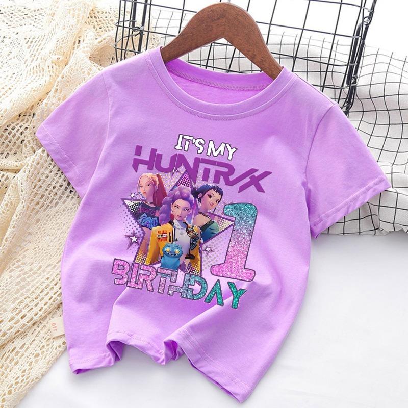 Kpop Dämonenjäger Print Grafik T-Shirt Sommer Kinderkleidung 2025 Film T-Shirt Mädchen Jungen Kurzarm Tops Bequemes T-Shirt