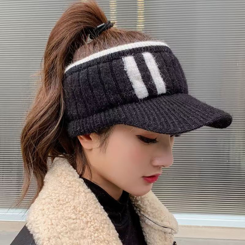 Women's Fashion Empty Top Woolen Hat - Perfect for Autumn and Winter, Knitted Warmth, Stylish Design, Breathable Comfort, Versatile Matching